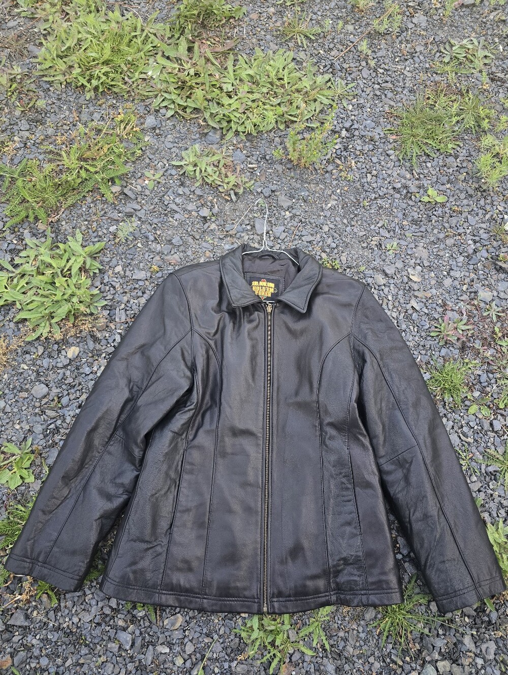 Vintage $10,000,000 Hold 'Em Poker Genuine Leather Jacket Womans Sz Lrg Fits S-M